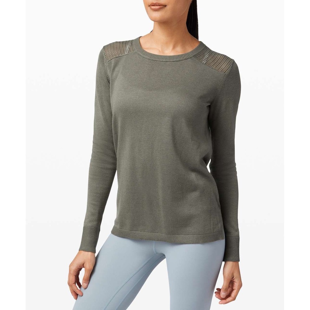 Lululemon Back to Balance Long Sleeve Sweater Women Size 6  Cashmere Minimalist